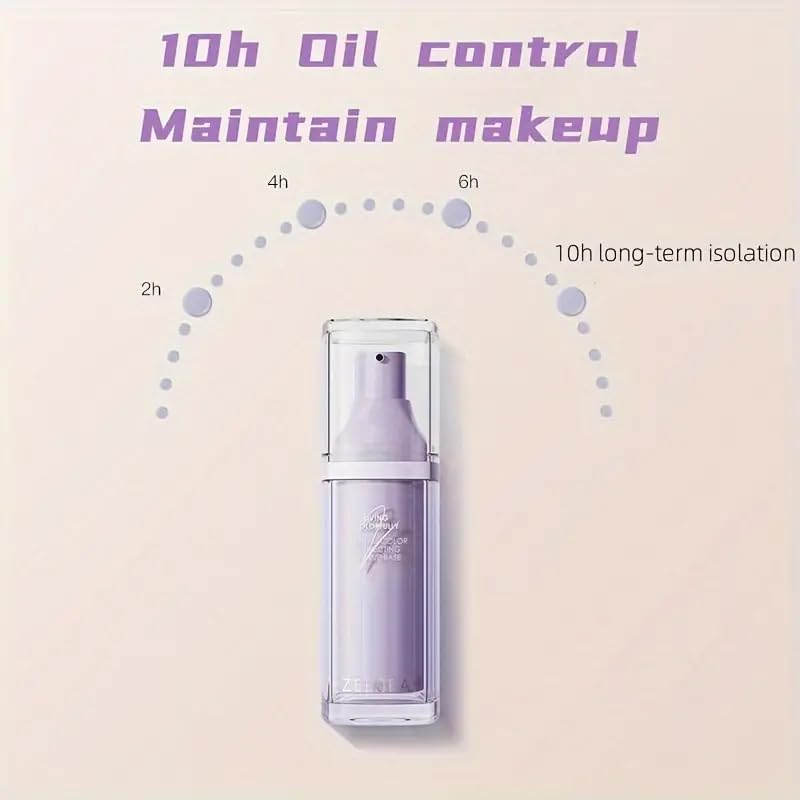 ZEESEA Purple Illuminating Face Primer for Brighten, Base Skin Color Correcting Primer for Poreless, Makeup Application & Hydrating Tinted Glow, Cruelty-Free Long Lasting Power Grip Formula, 1.06 Oz