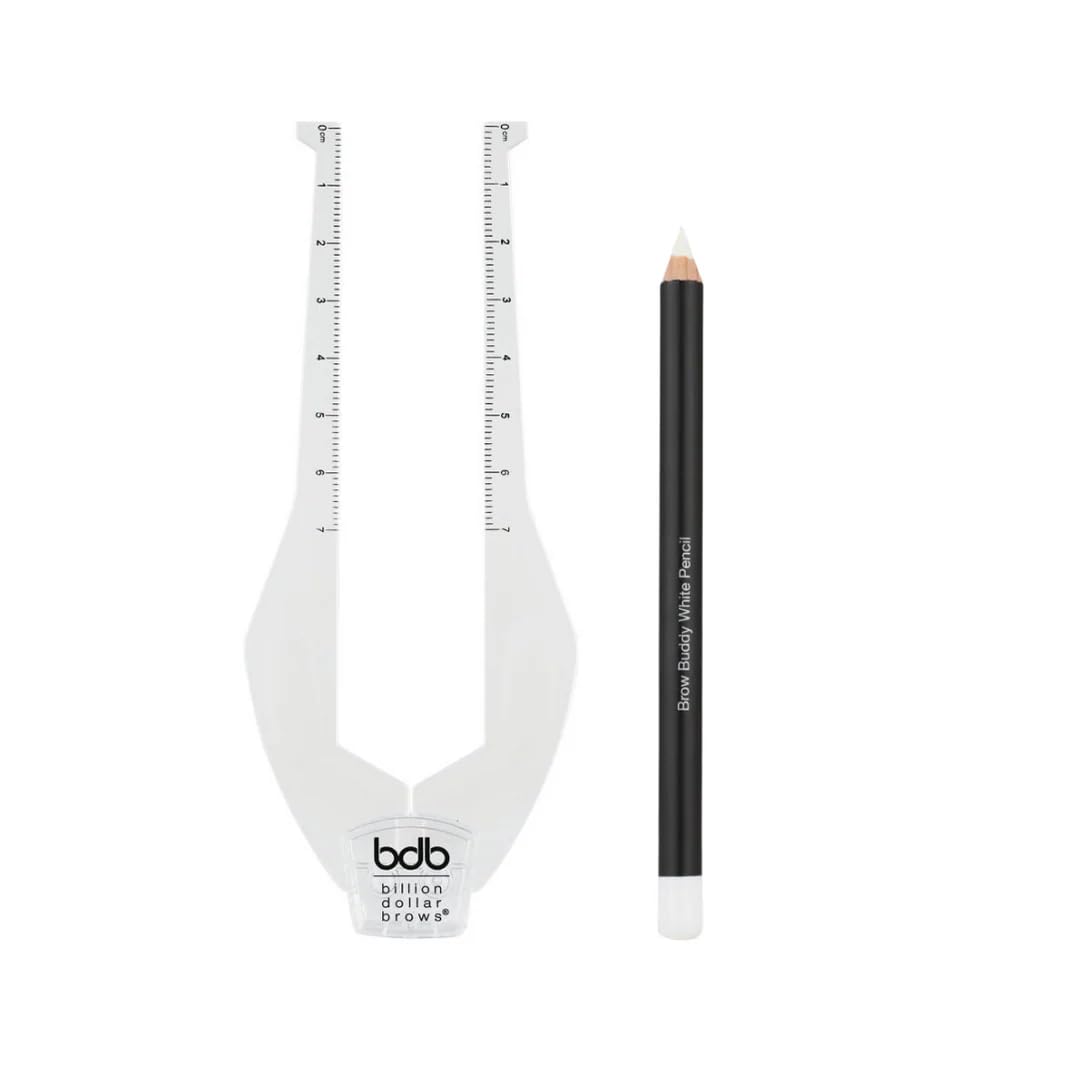 bdb 2-Piece Brow Buddy Contour Stencil Microblading Kit – Achieve Symmetrical, Perfectly Shaped Brows, Ideal for Tweezing, Threading & Waxing, Vegan & Cruelty-Free - Clear