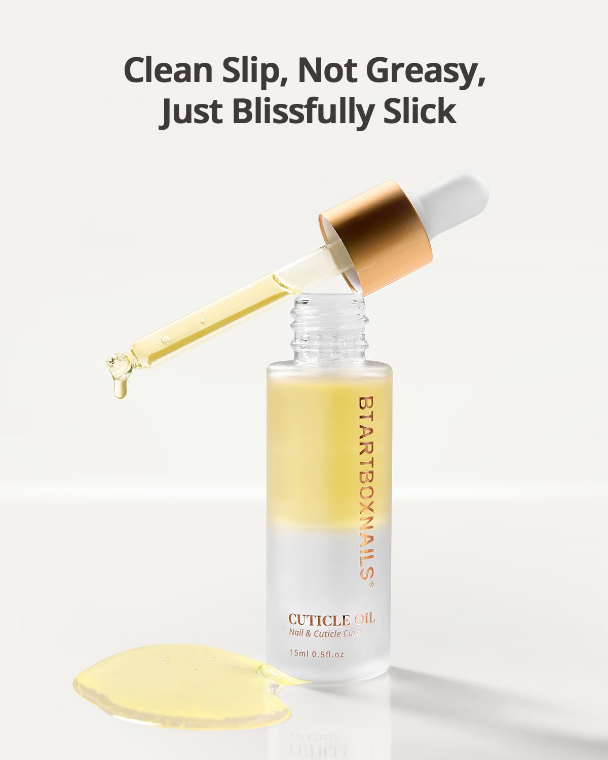 BTARTBOXNAILS Cuticle Oil - Essential Cuticle Oil to Moisturize & Condition with Jojobal Oil, Vitamin E, Biotin, Squalane, Oil-Water Dual Phase Nourishing Treatment for Daily Cuticle Care, 15ml