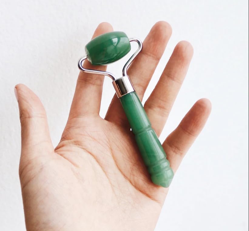 Mount Lai Mini Jade Face Roller - Authentic Jade Roller for Tension Relief, Puffiness & Radiant Skin, Relaxing Face Massager for All Skin Types