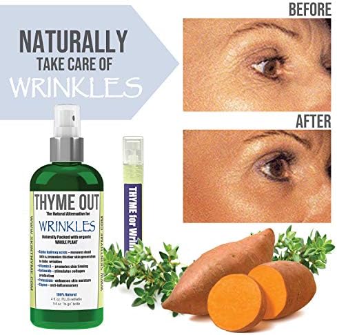 All Natural Anti-Wrinkle Face Mist Spray with Thyme, Bakuchiol, AHA, Beta Carotene and Potassium - Fights Wrinkles, Fine Lines, Inflammation, and Dryness While Boosting Collagen (4 oz)