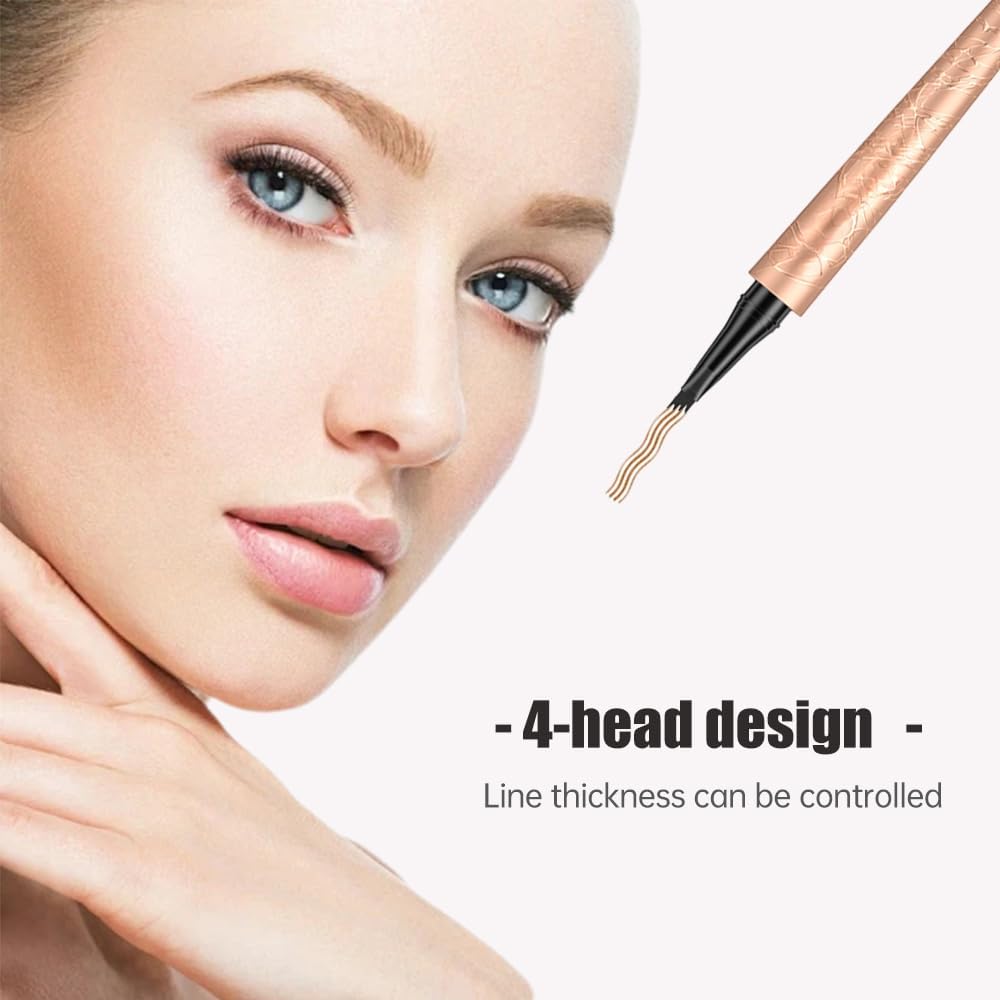 Microblading Eyebrow Pencil, 2025 New Waterproof Eyebrow Pencil, Premium Microblading Eyebrow Pen with 4 Tip, Long-Lasting Natural Magic Eyebrow Makeup Fine Stroke Eye Brow Pen for Women (All-4Pcs)