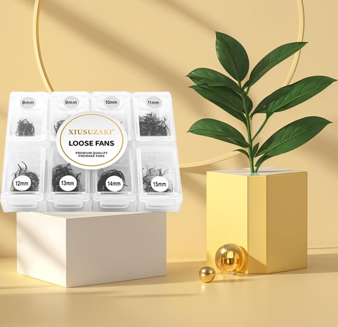 Premade Fans Eyelash Extensions 600 Fans 16D Volume Lash Extensions 0.05 Thickness Eyelash Extension C Curl Premade Lash Fans Mix 8-15mm Fluffy Soft Handmade Loose Fan(600Fans-16D-0.05-C,8-15mm)