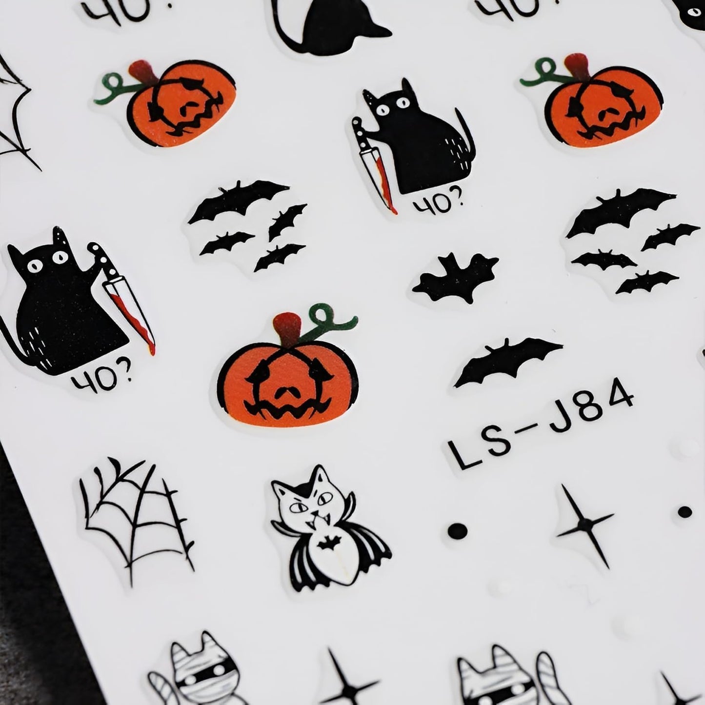 12 Sheets Halloween Nail Stickers for Nail Art 3D Self Adhesive Halloween Nail Decals Cute Ghost Nail Art Stickers Pumpkin Nail Design DIY Manicure Cat Bat Nails Supplies for Women Girls