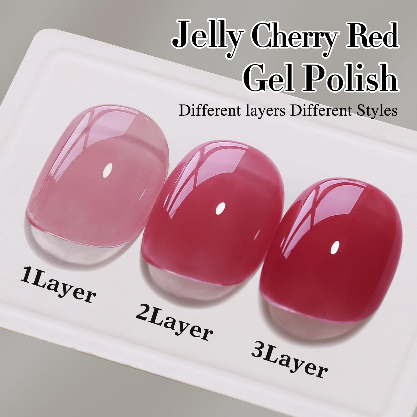 Double Rhythm 0.50 OZ Translucent Gel Polish Same Color Same Bottle Sheer Pastel Neutral Natural Milky 15 ML Jelly UV Nail Art DIY at Home (Dark Rose Red-A1514)