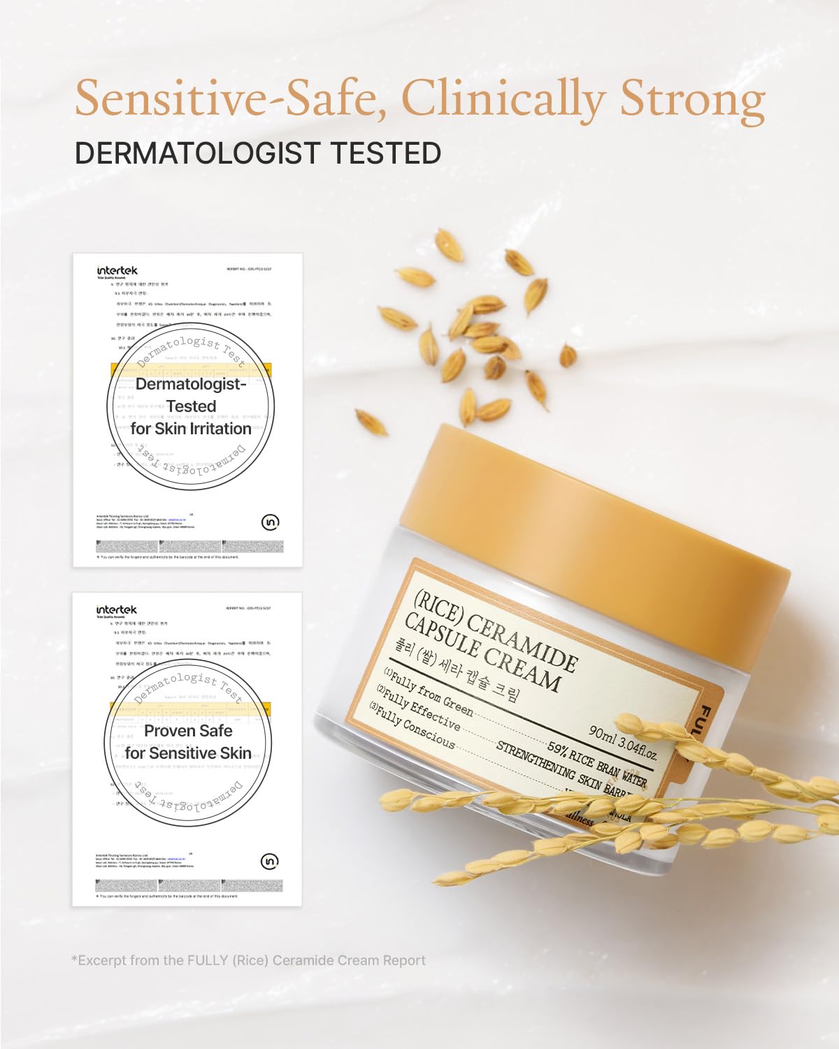 FULLY Rice Ceramide Moisturizing Cream – Deep Hydration Korean Facial Cream with Rice Bran Extract & Ceramide, Strengthens Barrier, Glowing Skin, Fragrance-Free, Vegan& Dermatologist Tested 3.04 fl.oz