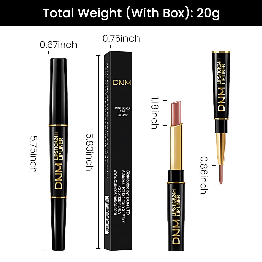 Kaely 2-in-1 Fairest Nude Velvet Matte Lip Liner & Lipstick Combo Set Kit for Women, Magic 24 Hours Lipstick and Lip Liner Makeup Set Stain Long Lasting Waterproof labial 47