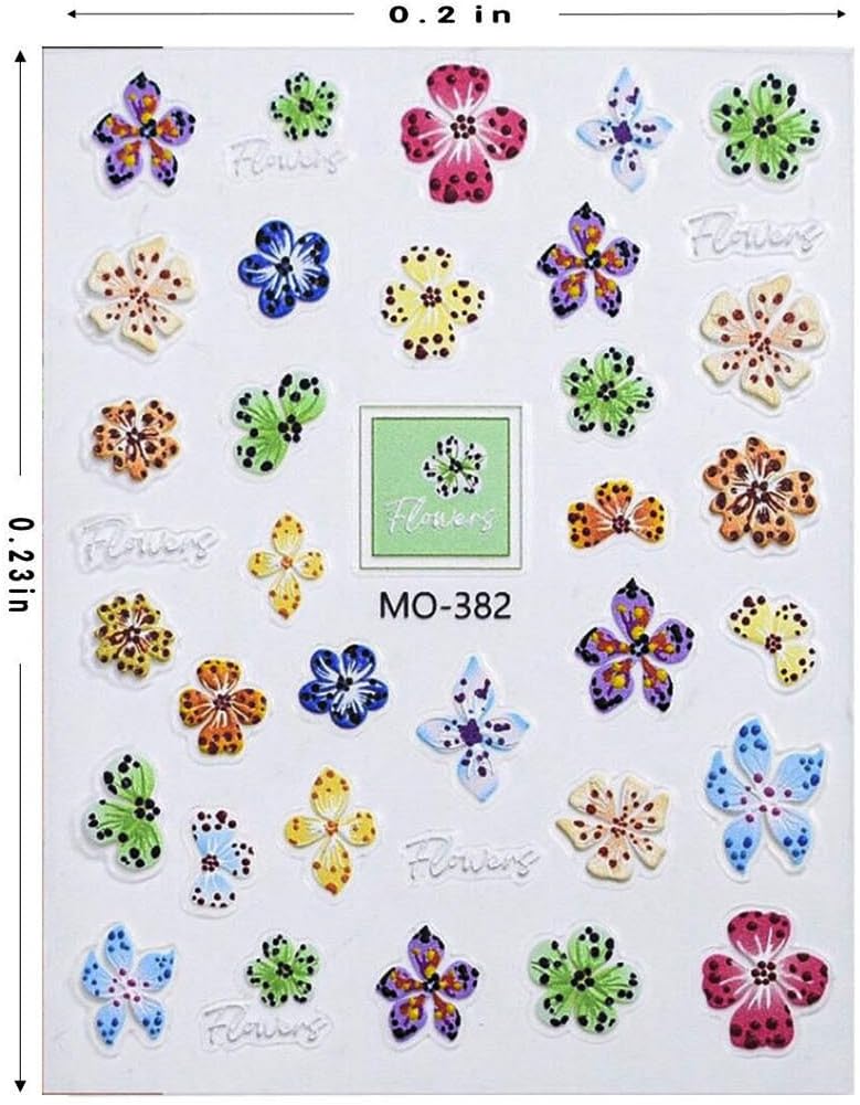 Stickers para Uñas Nail Stickers Self-Adhesive Sticker para Uñas Color 3D Wild Flower Calcomanías Floral Nail Stickers Art Design Accessories Hight Quality 3 Sheets