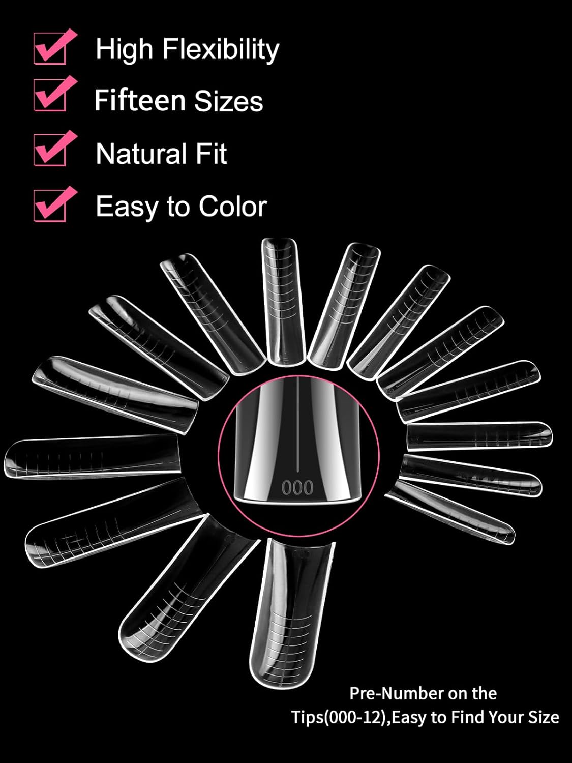 EBANKU Dual Nail Forms for Poly Extension Gel, 150 PCS Duck Nail Molds Reusable 15 Sizes Nail Extension Forms for Builder Gel Manicure Design Salon DIY