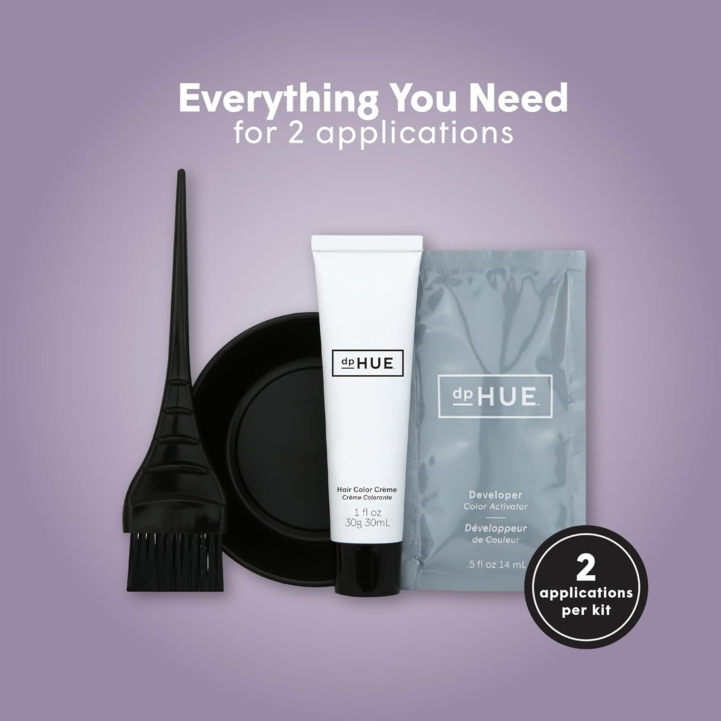 dpHUE Root Touch-Up Kit, Black - Permanent Hair Color for Gray Coverage - Includes Two Applications - Paraben, SLS & SLES Sulfate Free - Leaping Bunny Certified