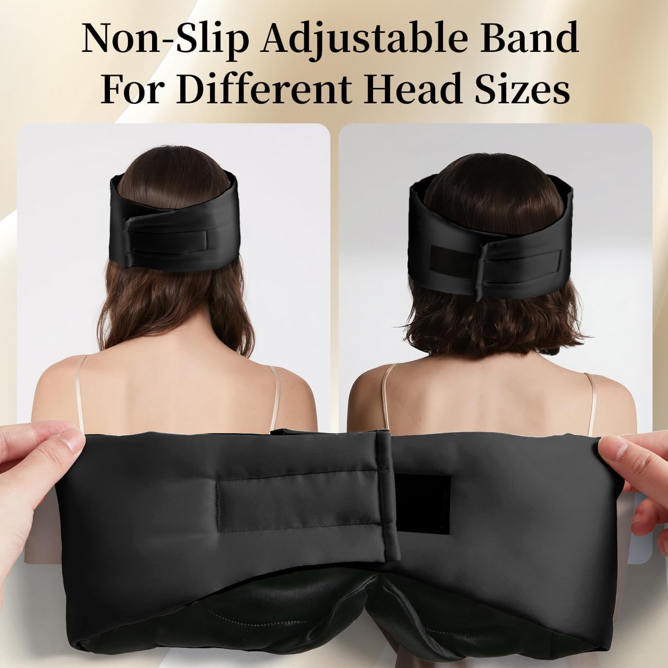 USlixury Silk Sleep Mask, 3D Contoured Sleeping Masks, Blackout Sleep Masks for Women with Nose Wing,100% Mulberry Silk, Face-Hugging Non-Slip SLEP Mask for Side Sleeper, 27.5x4.5'', Dark