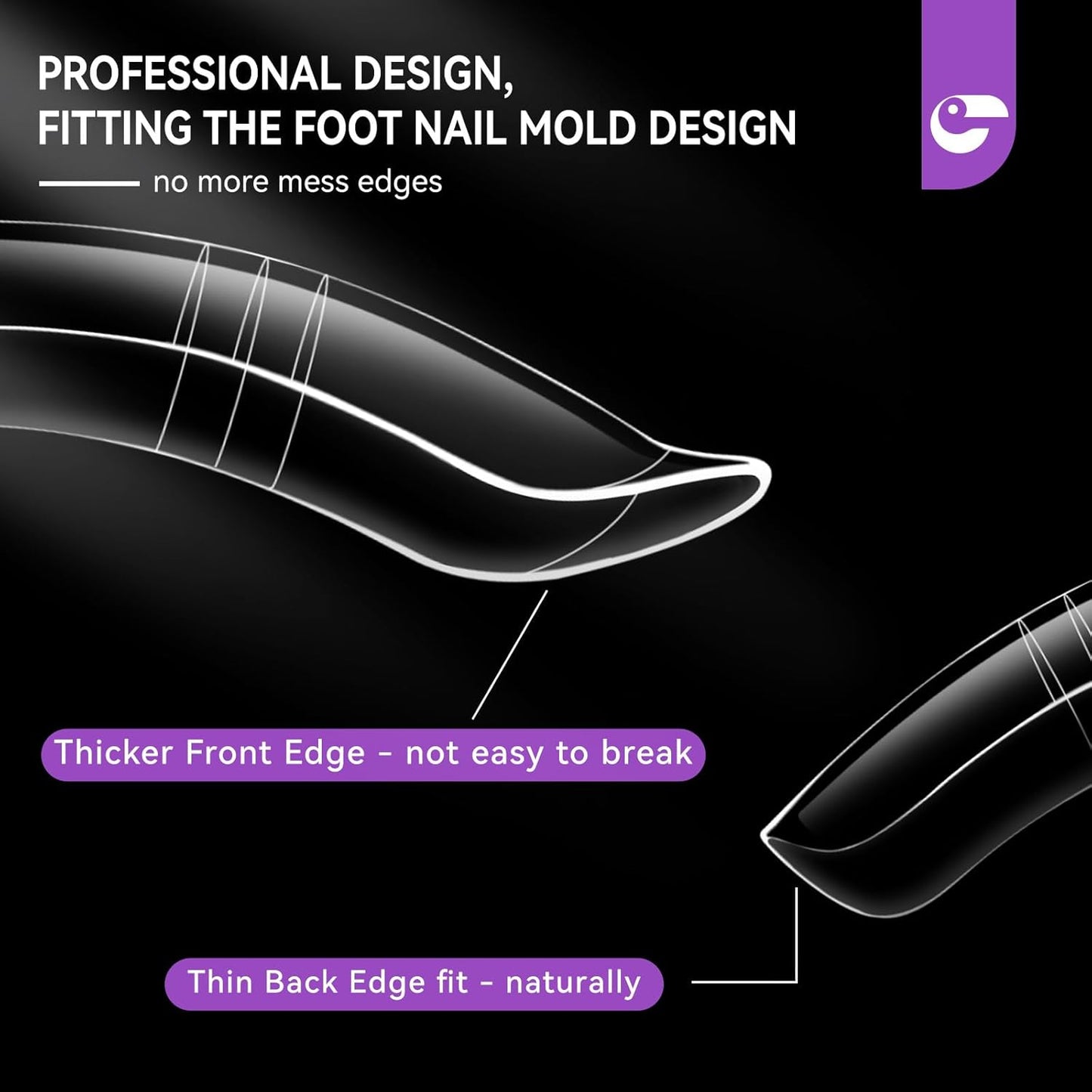 Gelike EC Toes Dual Forms for Extension: 300 Pcs Color Nail Form, 15 Size Nail Forms For Builder, Half Matte Gel Forms For Manicure Art Design Salon Diy