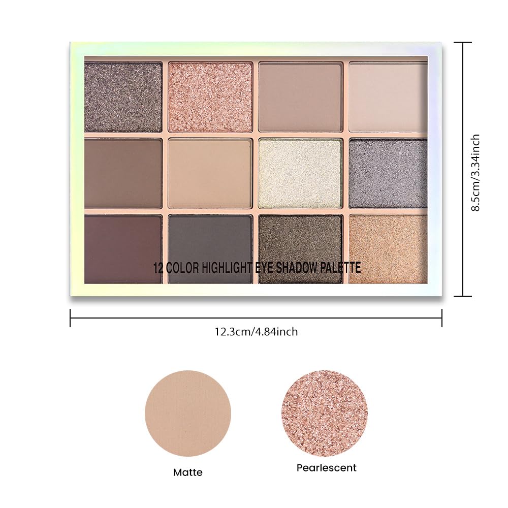 Neutral Smokey Eye Shadow Palette,Nude Silver Gray Black Cream Eyeshadow Palette,Make Up Pallets for Women Natural Eyeshadow for Eyes Long Lasting Naturing-Looking