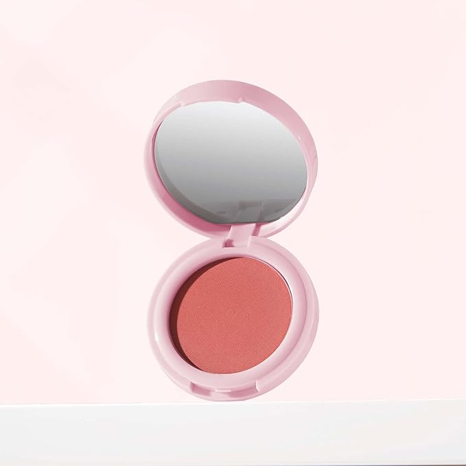 Mally Beauty Bulletproof Powder Blush - Confident Coral - Long-Lasting Flush of Color - Compact Blush Powder Makeup - Matte Finish