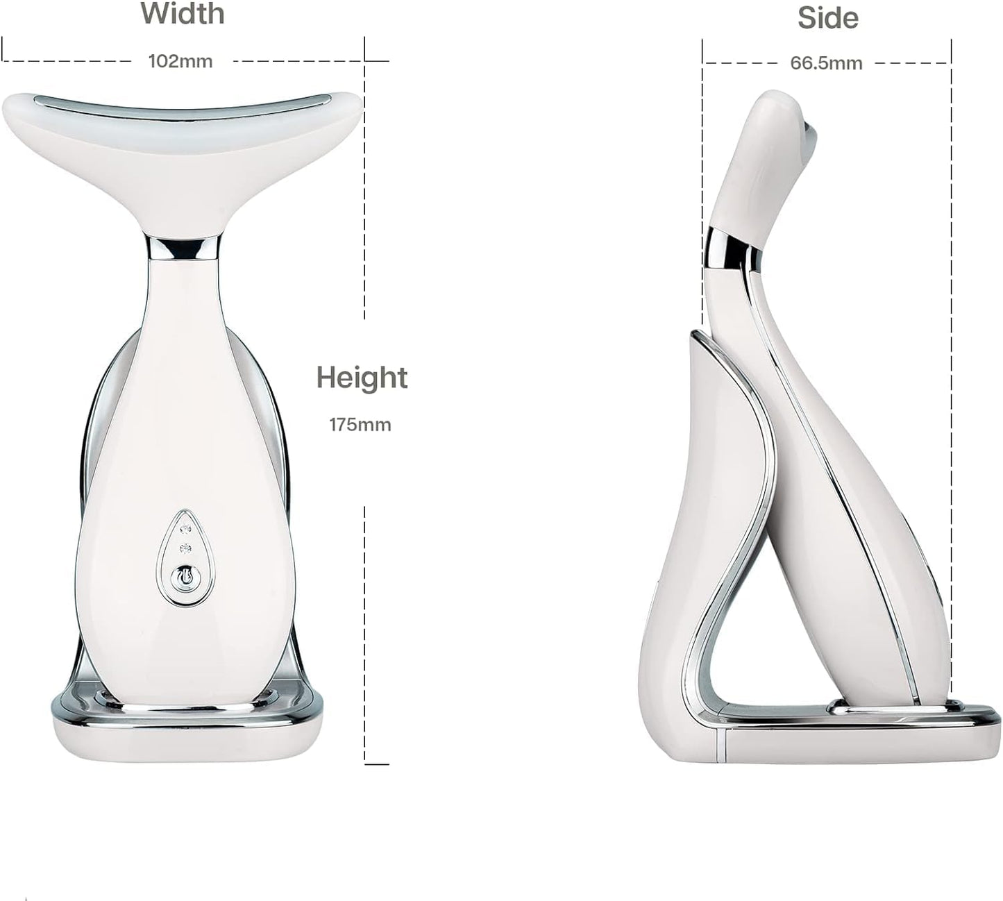 Lily Neck Face Massager, Face Sculpting Tool, Skin Rejuvenation Device with Thermal, Triple Action LED and Vibration, for Anti-Aging, Lifting and Tightening Sagging Skin (Pearl White)