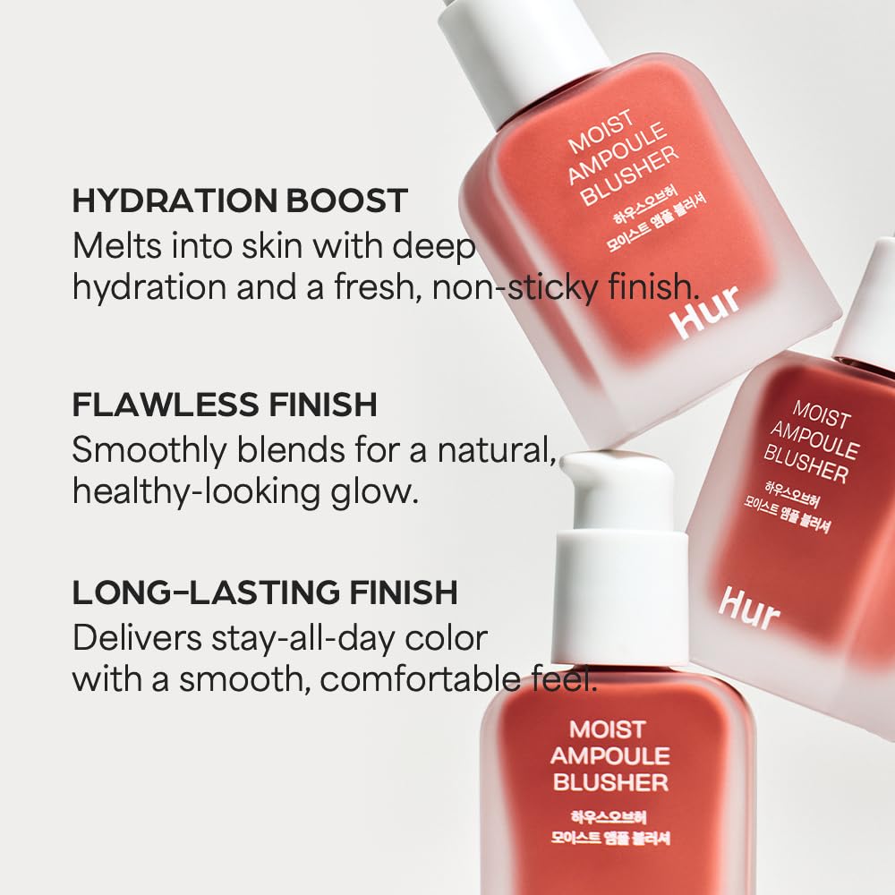 Moist Ampoule Blusher with 50% Moisture Essence | Hydrating & Long-Lasting Blush | 0.68fl.oz (9 Shades) - Pink Rosie