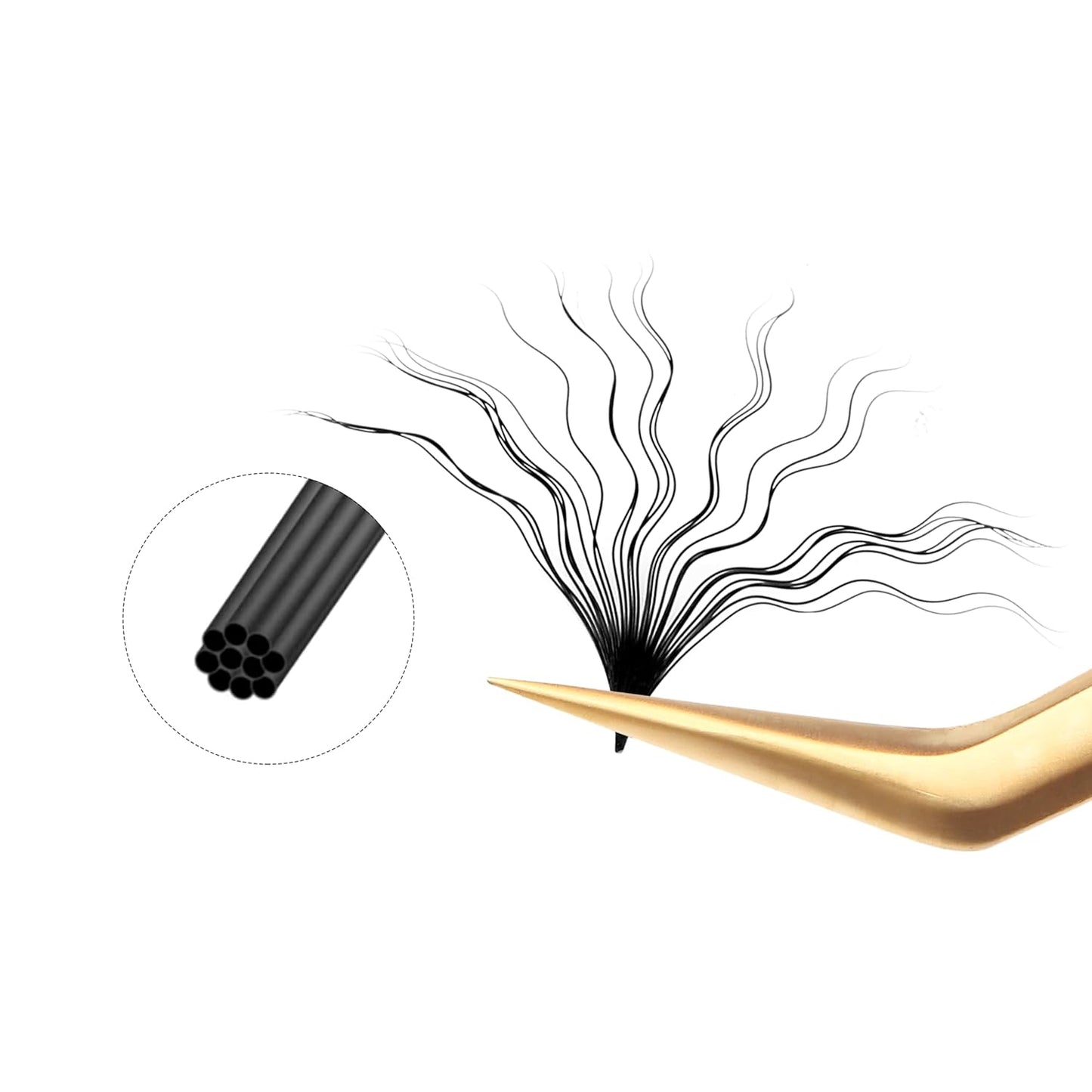 Wool Curly Eyelash Extensions 0.07mm D Curl Mix 8-15mm Easy Fan Lashes Premade Fans Volume Lashes Matte Black Crisscross