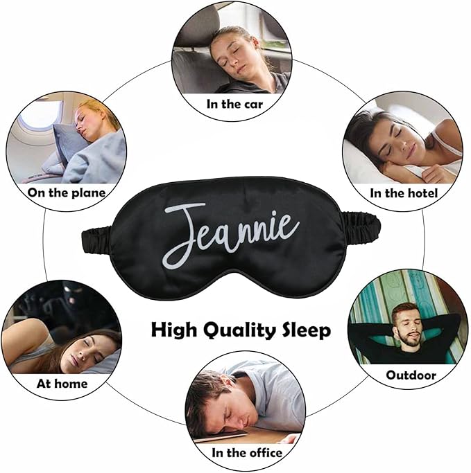 Custom Eye Mask,Add Your Image Text Personalized Sleep Shade Soft Blindfold Eyemask Blackout Eye Cover with Adjustable Strap for Full Night's Sleep,Travel and Nap White