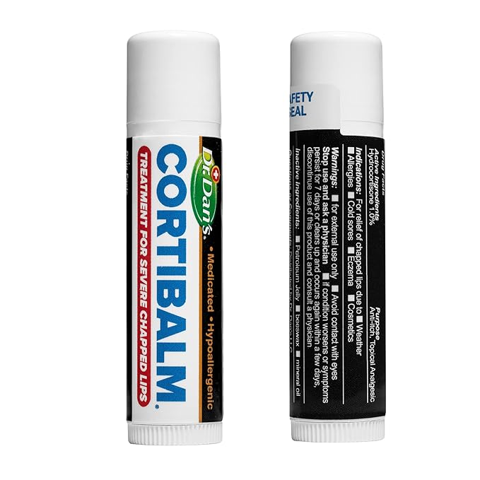 Dr. Dan's Cortibalm 2 pack -for Dry Cracked Lips Healing for Severely Chapped Lips - Designed for Men, Women and Children - 2 Pack