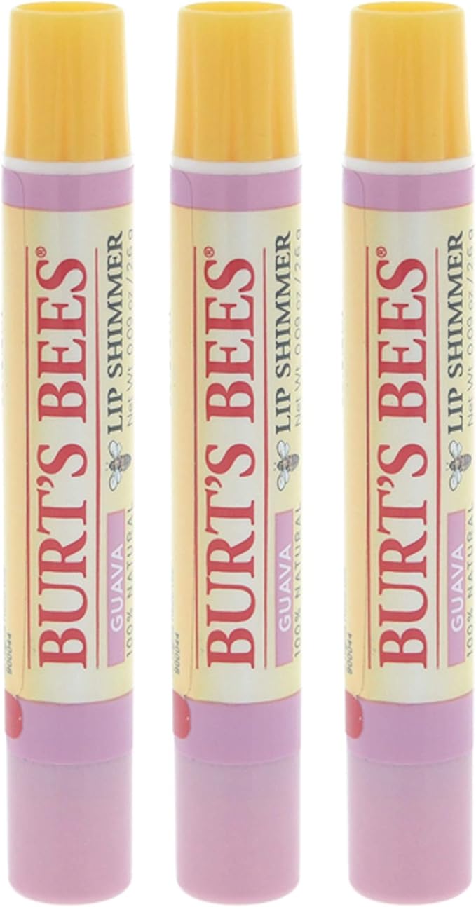 Burt's Bees Lip Shimmer, Guava 0.09 oz (Pack of 3)