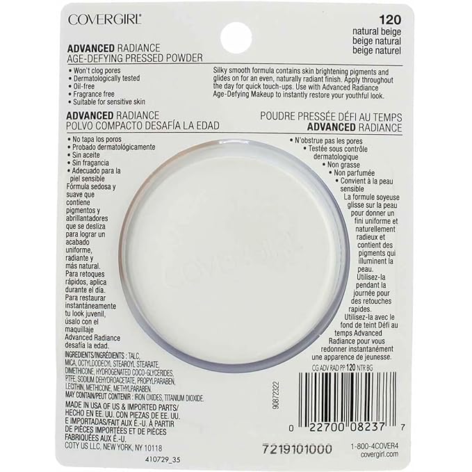 COVERGIRL Advanced Radiance Age-Defying Pressed Powder Natural Beige 120.39 Ounce (packaging may vary)