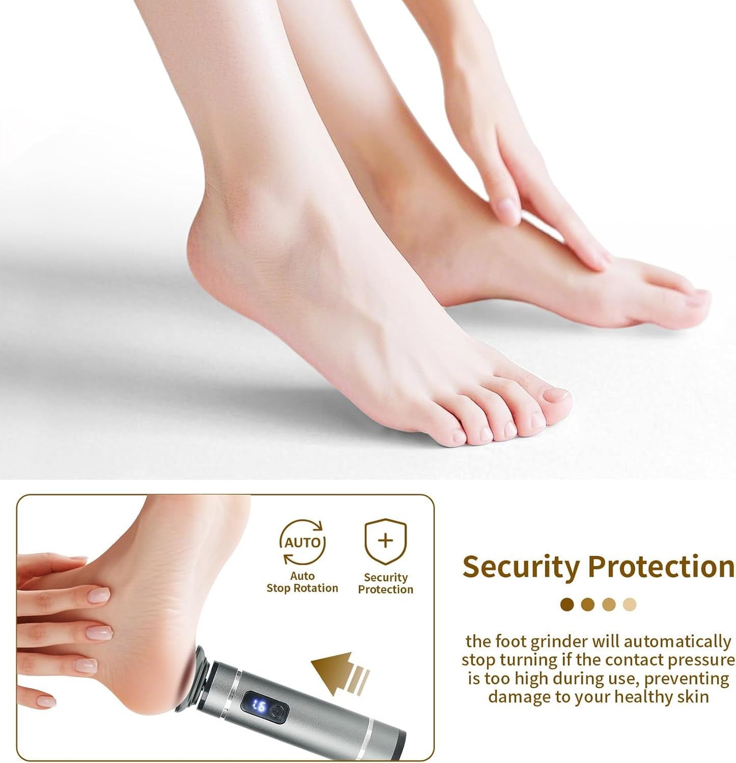 The 2025 Latest Model Electric Feet Callus Remover,Electric Foot Files for Men & Women,Electric Callus Remover for Feet Dead Skin and Calluse,Rechargeable Digital Feet Callus with 4 Grinding Heads