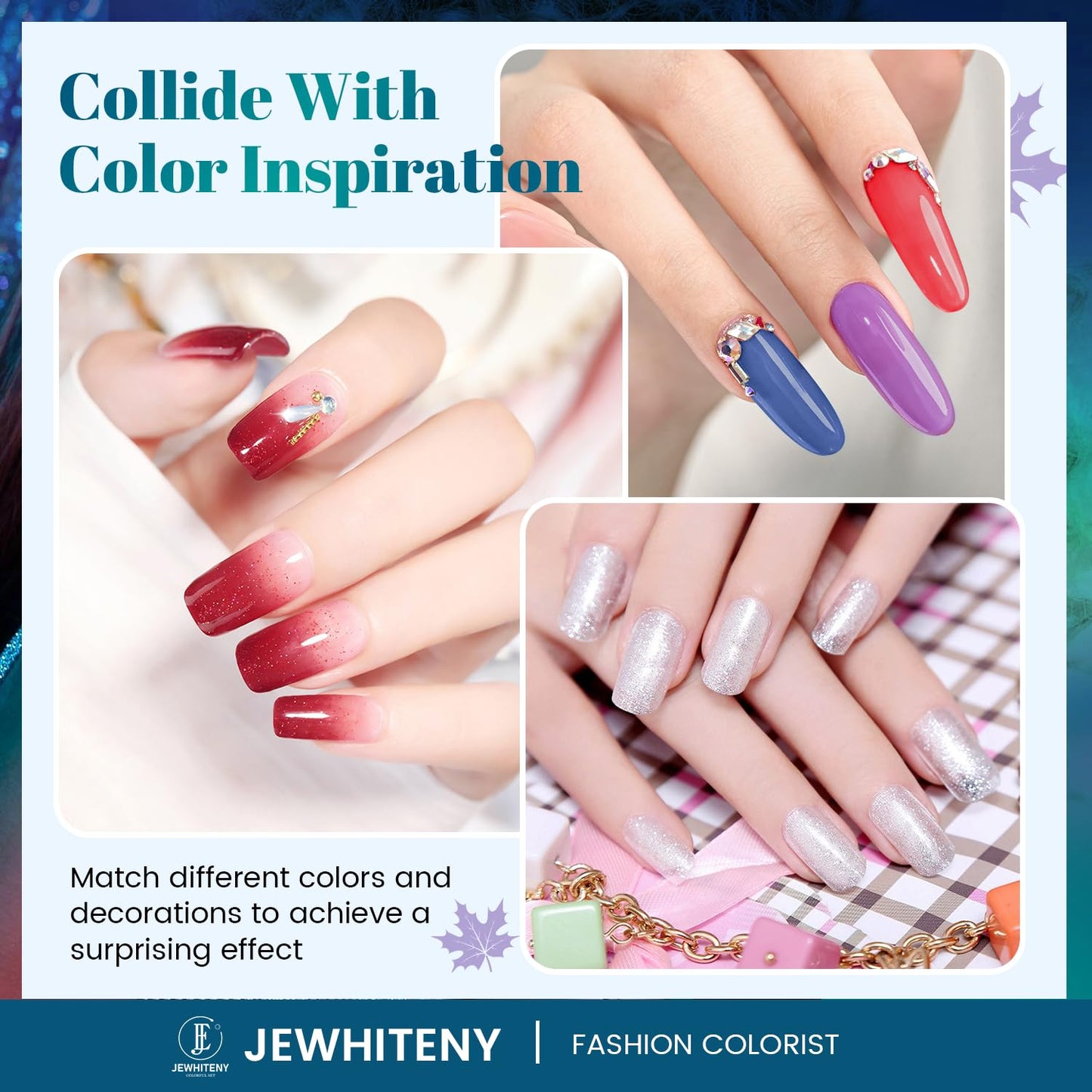 JEWHITENY 14 Colors Poly Nail Gel Kit With U V Lamp Poly Nail Extension Gel All-in-one Kit Builder Strengthen Art Starter DIY At Home Gifts For Women