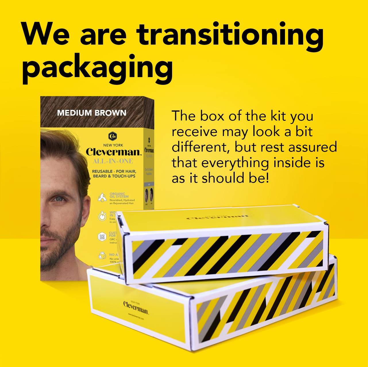 Cleverman Dark Blond Hair & Beard Dye for Men, All-in-One Reusable Kit - Mens Color For Natural-Looking Gray Coverage, Professional-Quality and Ammonia-Free for Hair, Beard & Gray Mustache