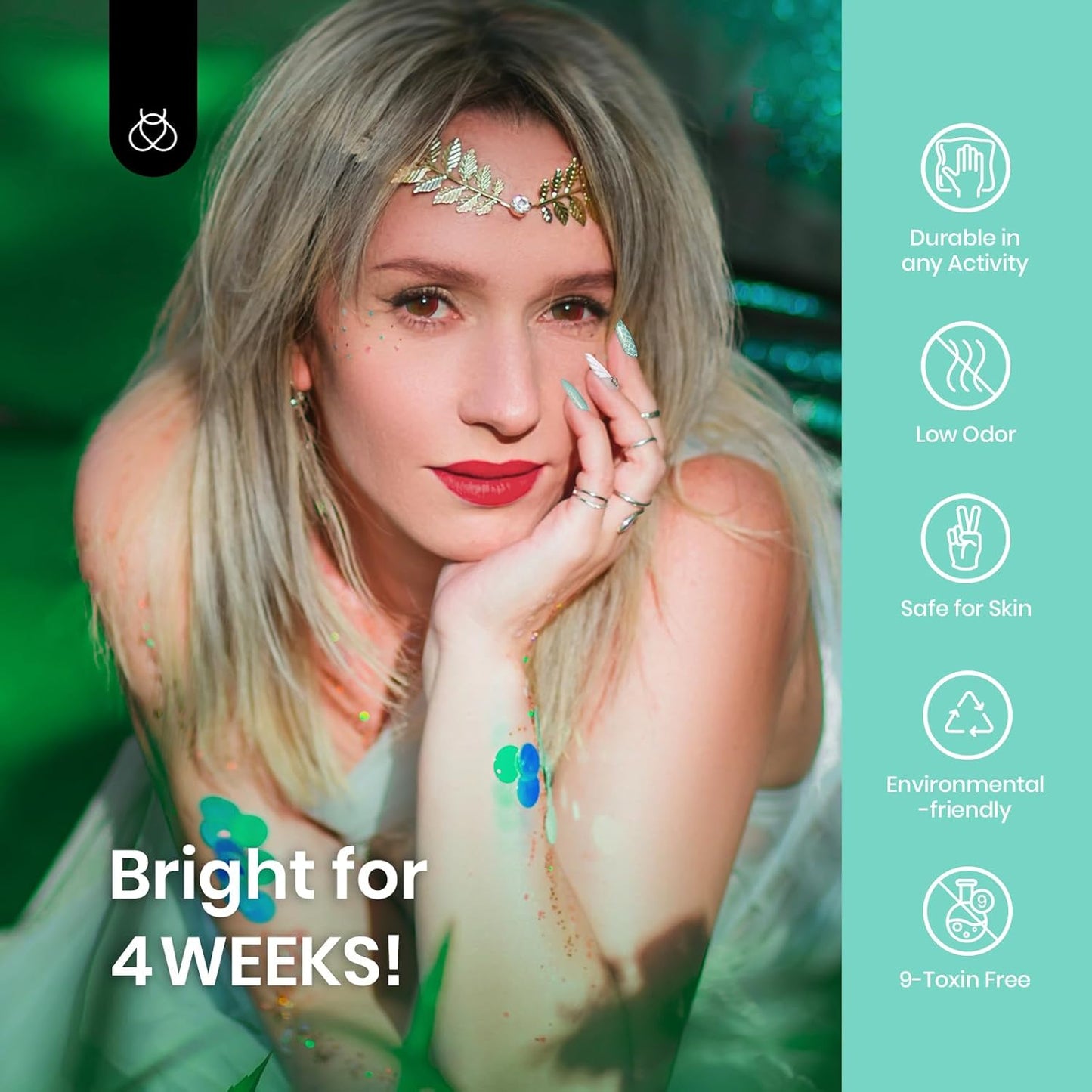 Beetles Mint Green Gel Polish, 1 Pcs 15ml Glitter Green Gel Nail Polish Mermaid Turquoise Shimmer UV Nail Polish Soak Off UV LED Nail Art Design DIY Home