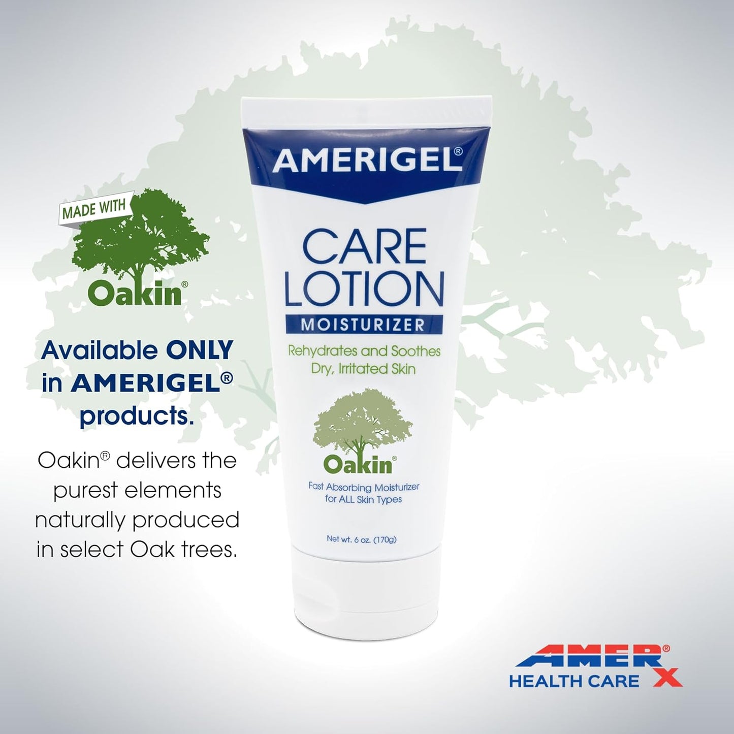 AMERIGEL Care Lotion – Hypoallergenic Moisturizer - Diabetic Skin Care - Rehydrates and Soothes Dry, Irritated Skin - 6 oz.