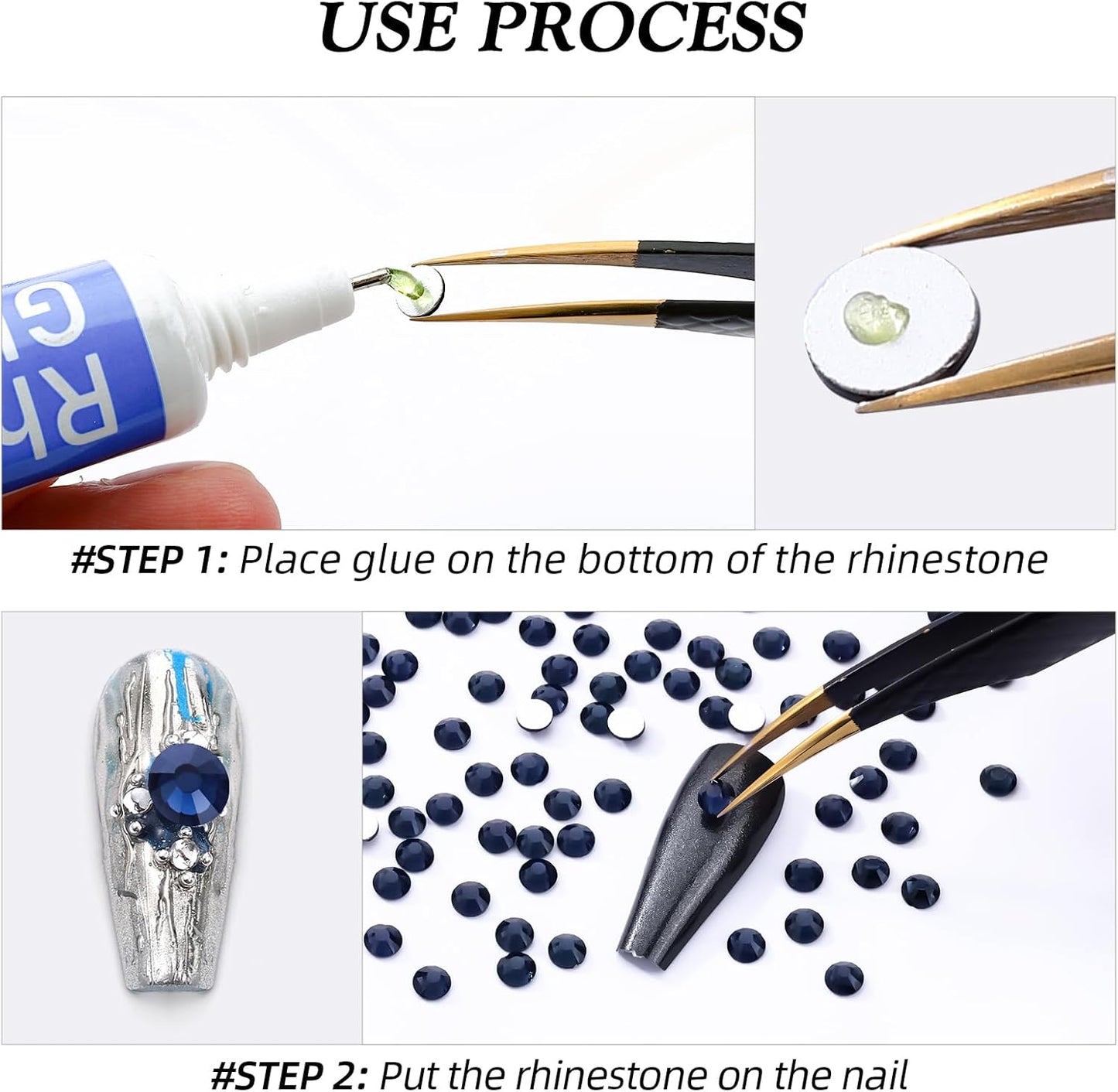 Montana Flatback Rhinestones, Glass Rhinestones for Nail Art and Craft, Glue Fix, Loose Crystal Gemstones(Montana, SS30, 288pcs, 6.4-6.6mm)