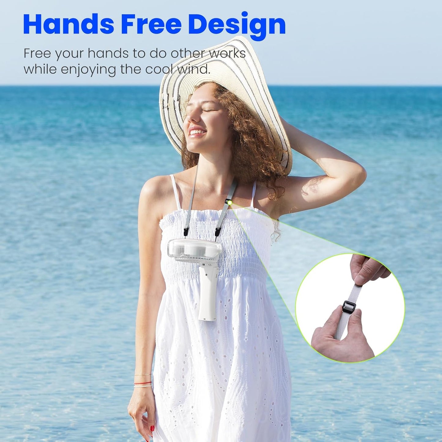 HandFan 2025 Upgraded Portable Misting Fan, Two Button Easy Operation, Handheld Rechargeable Mister Fan, Spray Water Mist Fans, Mini Electric Cooling Fans for Travel, Outdoors, Disney(White)