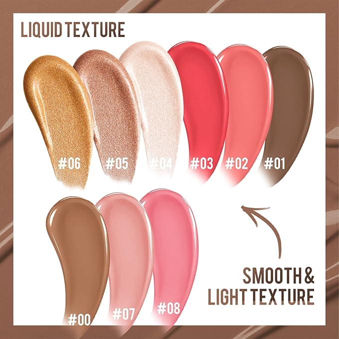 Liquid Contour Beauty Wand, Cream Liquid Contour Stick Matte Bronzer Stick with Cushion Applicator, Lightweight Blendable, Long Lasting Silky Liquid Face Shaping & Contouring Stick | 0# Contour Light brown