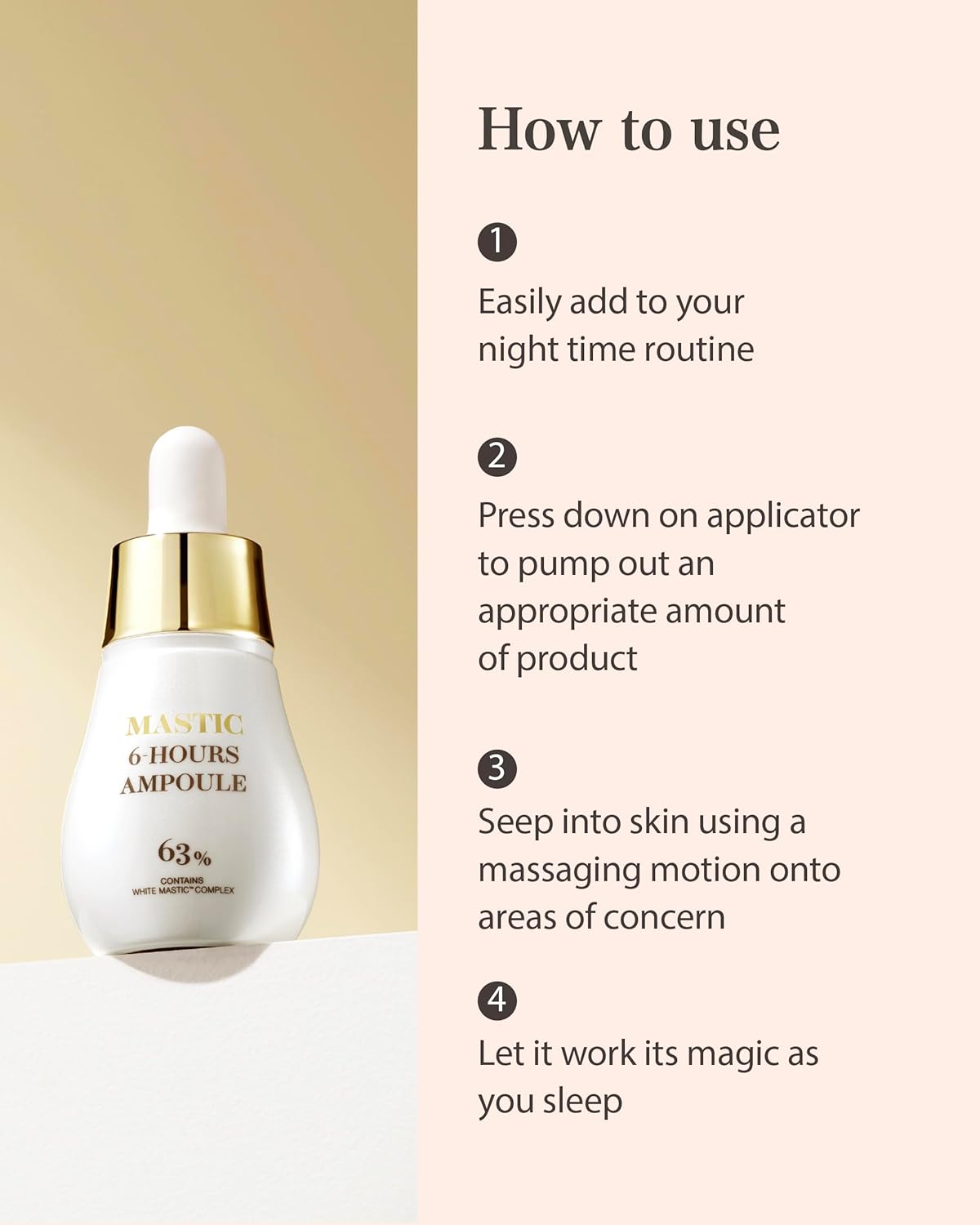 Mastina Mastic Ampoule - Facal Serum for Glass&Radiant Skin. White Mastic Complex 63% + Tranexamic Acid 2% + Niacinamide 5% Acid, Korean Skin Care (Dropper, 0.5fl oz)