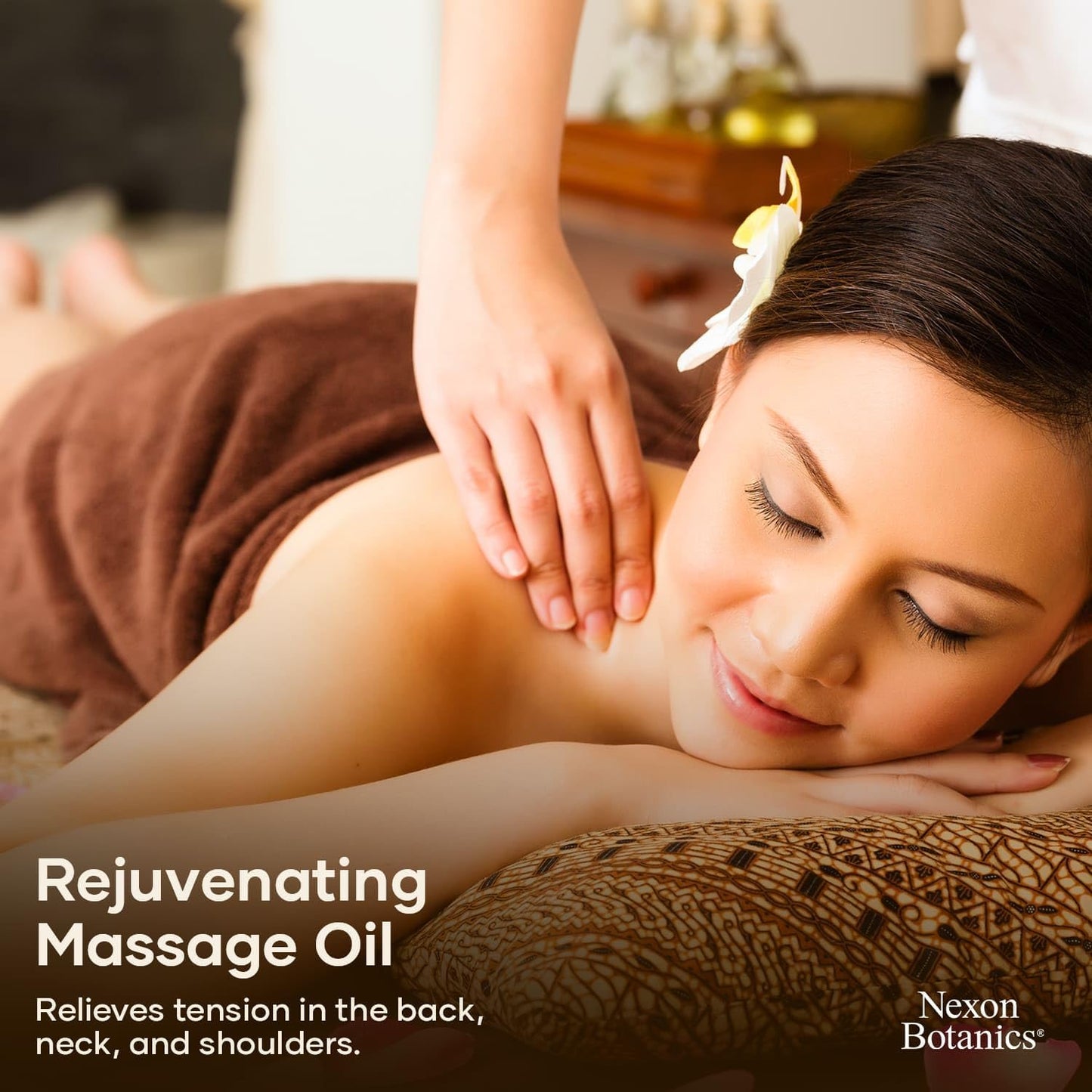 Sore Muscle Massage Oil for Massage Therapy 8 fl oz - Refreshing and Relaxing - Natural Oils with Arnica, Peppermint and Lavender Oil - for Men and Women - Nexon Botanics