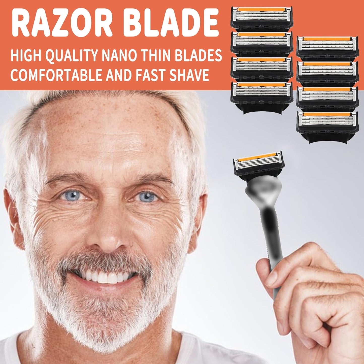 Men's 24-Count 5-Blade Razor Refill Cartridges - Compatible with ProGlide Flexball & Other Major Razor Systems - Premium Wet Shave Replacement Blades for Smooth, Precise Results - Bulk Value Pack