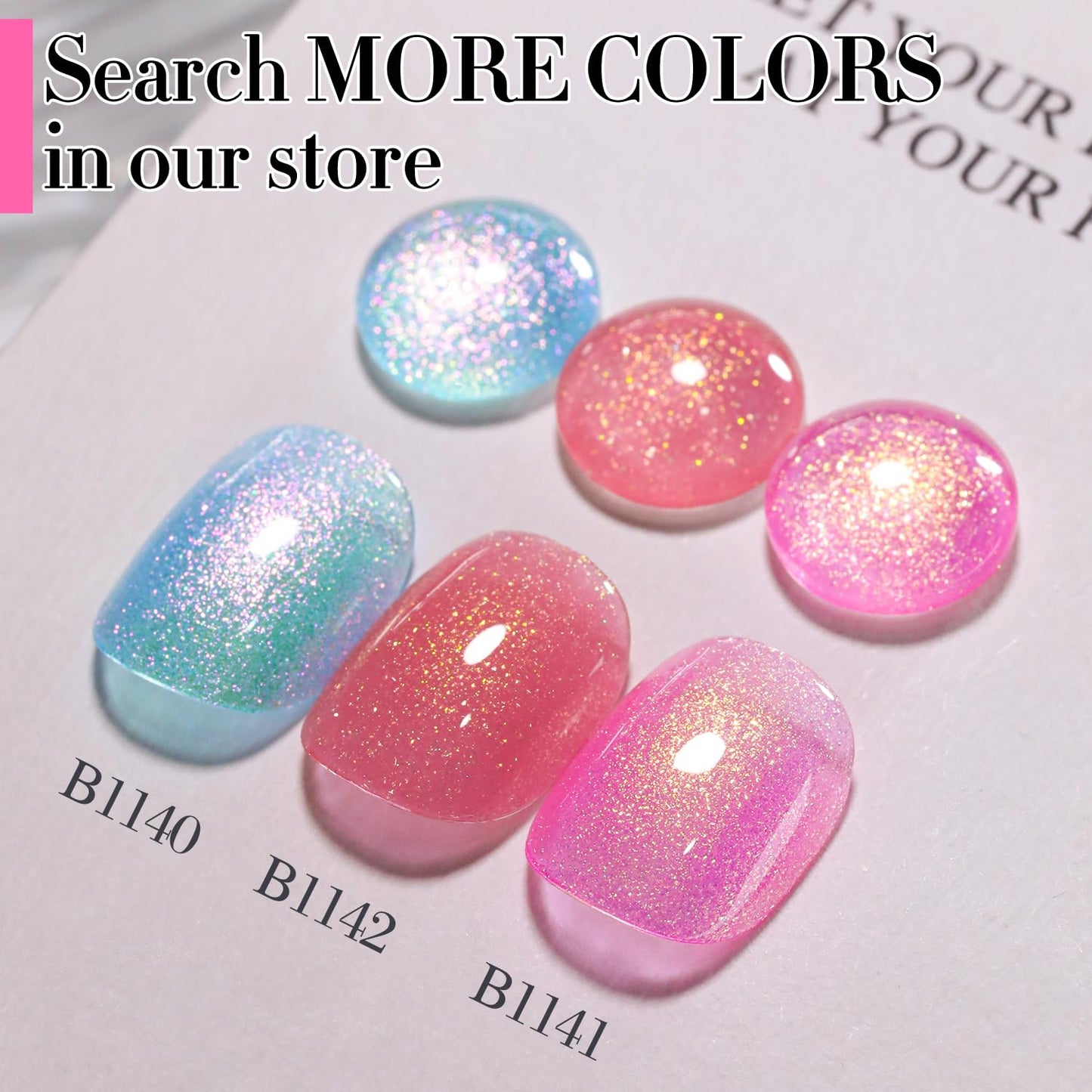 Double Rhythm 15ML Glitter Gel Polish Shimmer Reflective Holographic Color Magnetic for Nail Art Salon DIY at Home (B1141)