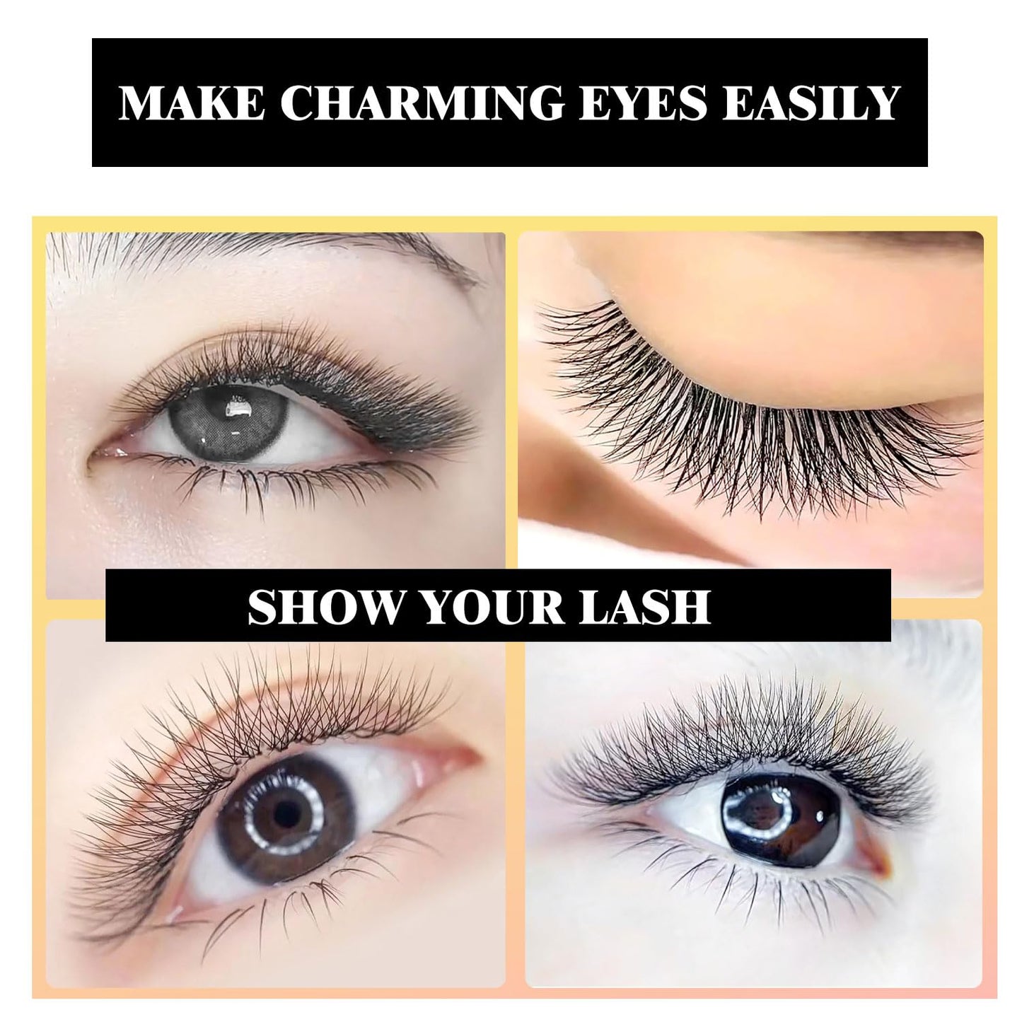 Lash Extensions 5D Eyelash Extensions W Lashes 0.07mm Thickness C Curl Lashes 8mm Soft Lash Trays Pestañas Pelo a Pelo Natural Matte Black False Eyelashes Individual Lashes(W-5D-0.07-C,8mm)