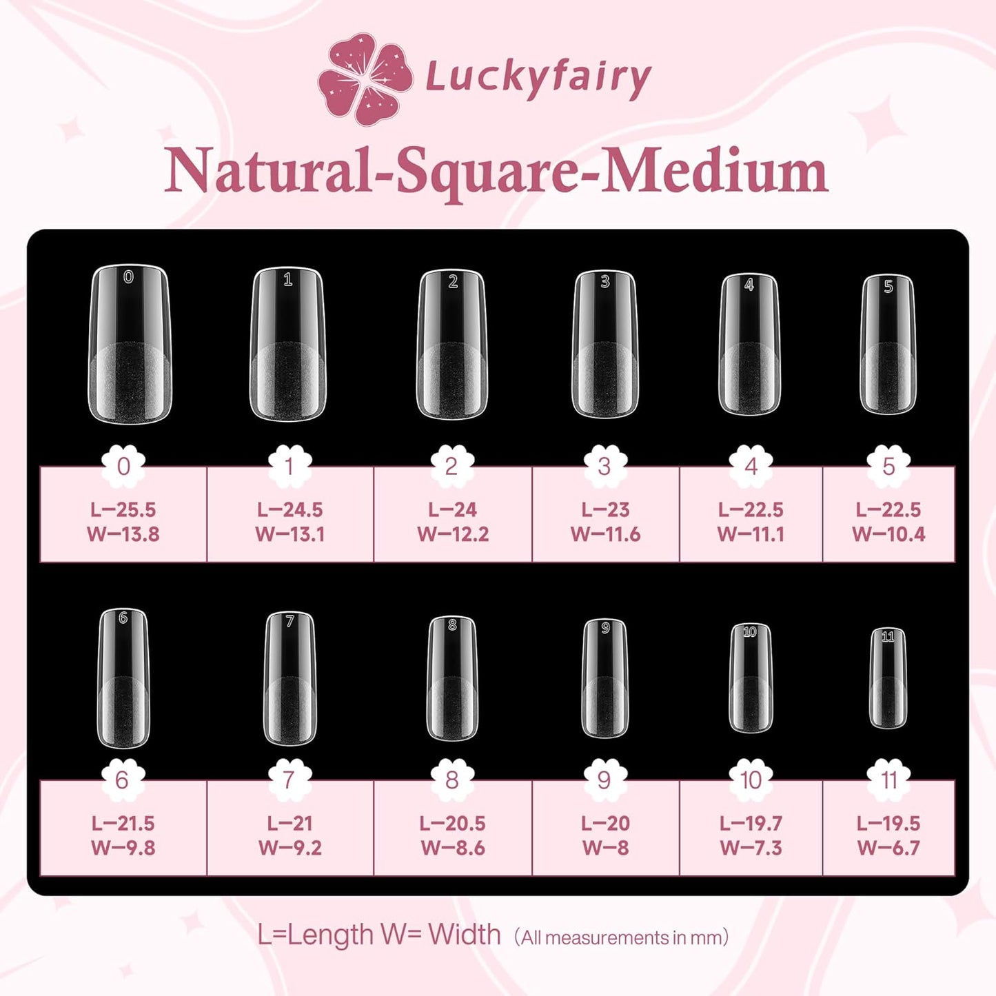 Medium Square Nail Tips, 360pcs Soft Gel Pre-Shaped Acrylic Fake Nails, Half Matte Full Cover Clear Gelly Press on Flase Nail Tips for Extension Nail Manicure Home DIY 12 Sizes Gelly Tips