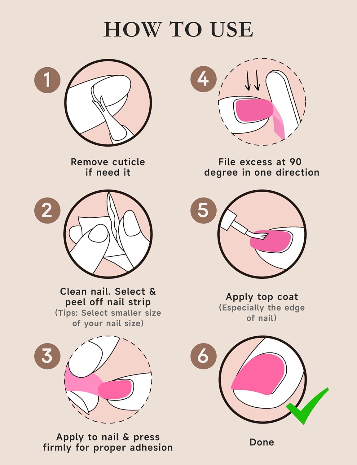 Nail Polish Strips, 44PCS Salon Quality Wraps with Top Coat, Long Lasting Gel Nail Stickers for Women Easy Apply& Remove (Pink Clover Lawn)