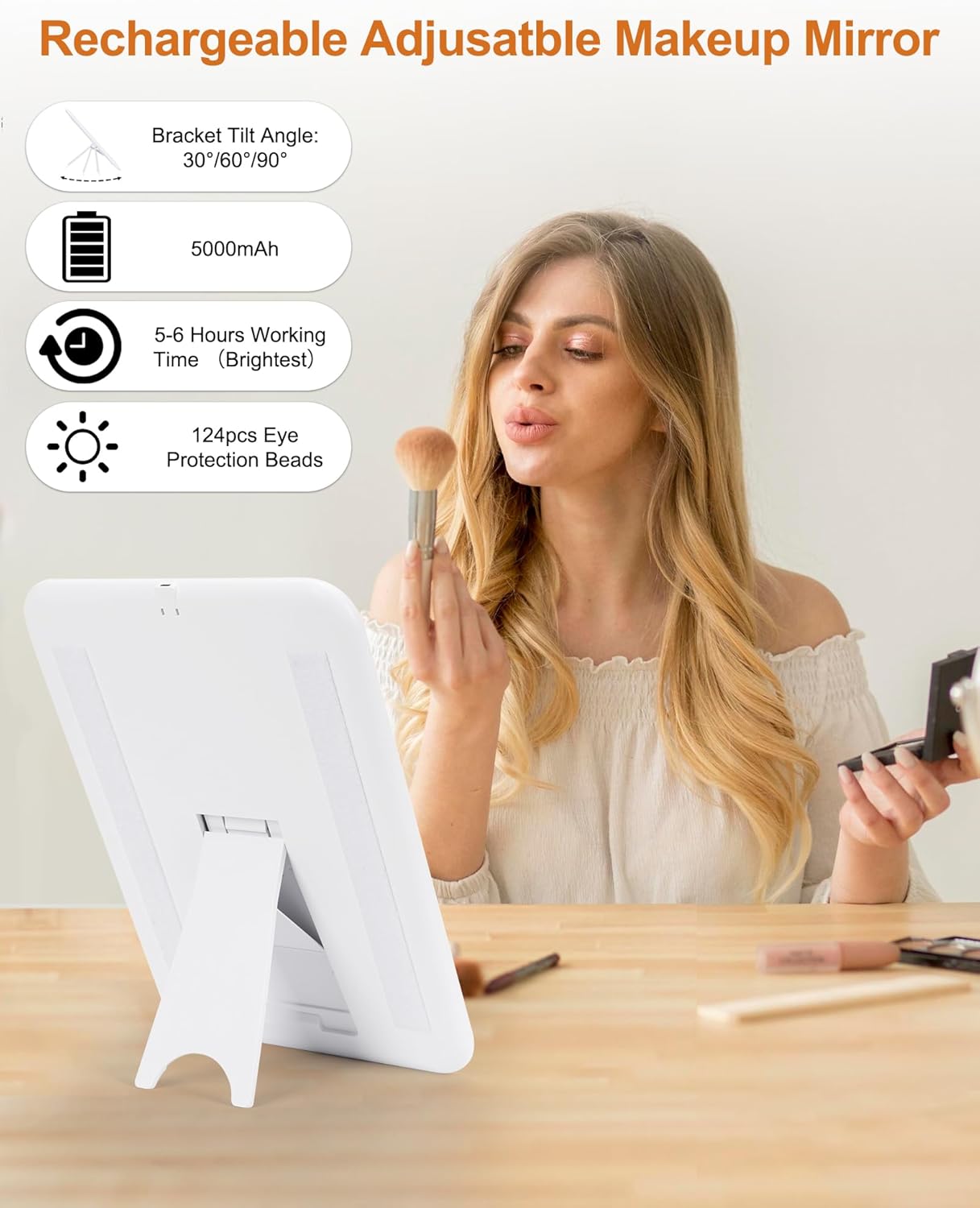 Relavel Extra Large Cosmetic Bag with LED Mirror, Train Makeup Case with Adjustable Dividers and 4 Removable Pouches, Hair Supplies Organizer, Portable Cosmetic Organizer Bag for Makeup Artists