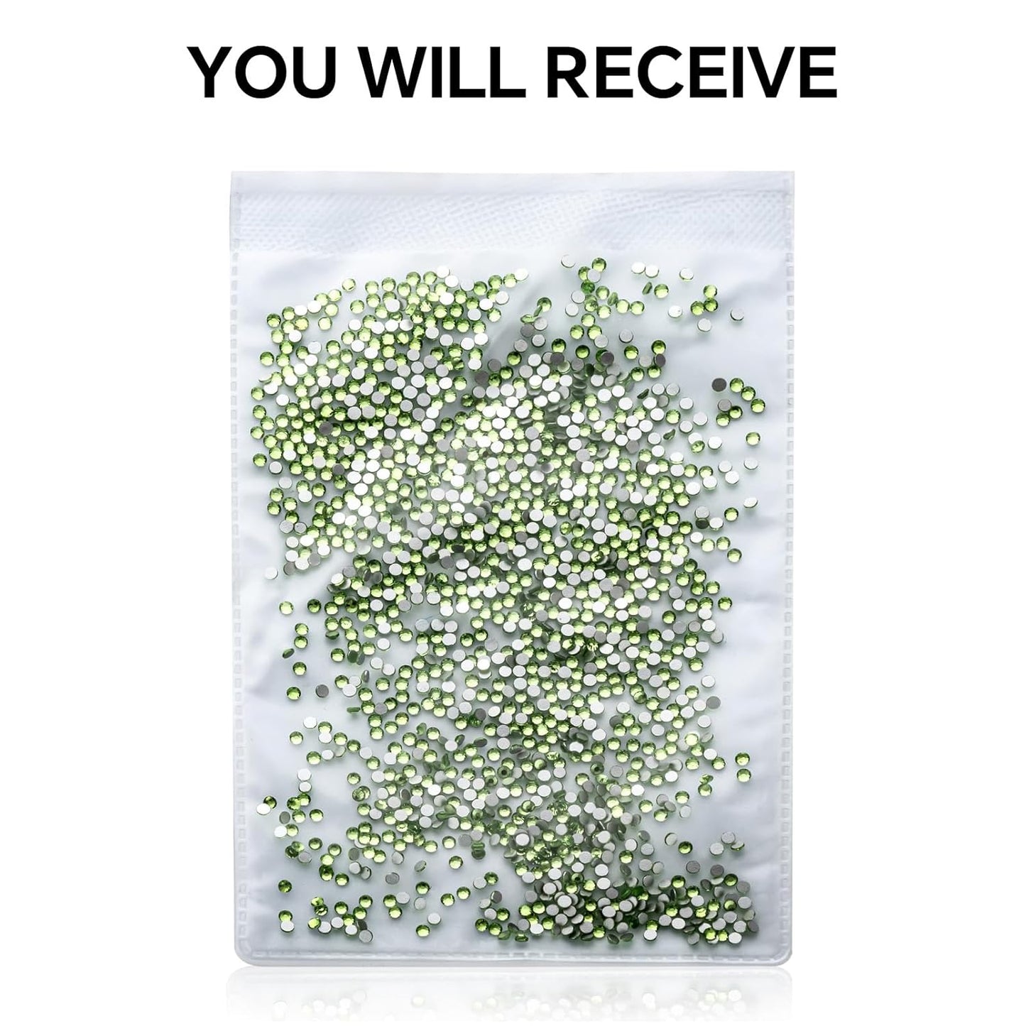 1440Pcs Light Green Crystal Rhinestones,Glass Flatback Rhinestones Gemstones Small for Nail Face Makeup Art Crafts Clothes Decoration - (SS4,1.6mm,Light Green)