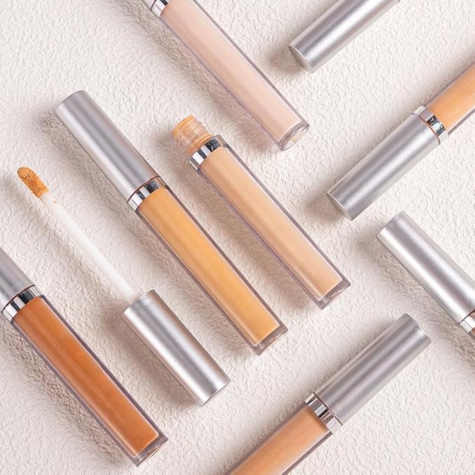 Kaely 2Pcs Hydrating Concealer Wand,Full Coverage Liquid under Eye Concealer,Long Lasting Waterproof Primer Makeup for Dark Circles and Puffiness Trouble Spots Redness,Eye Ring corrector de ojeras 07