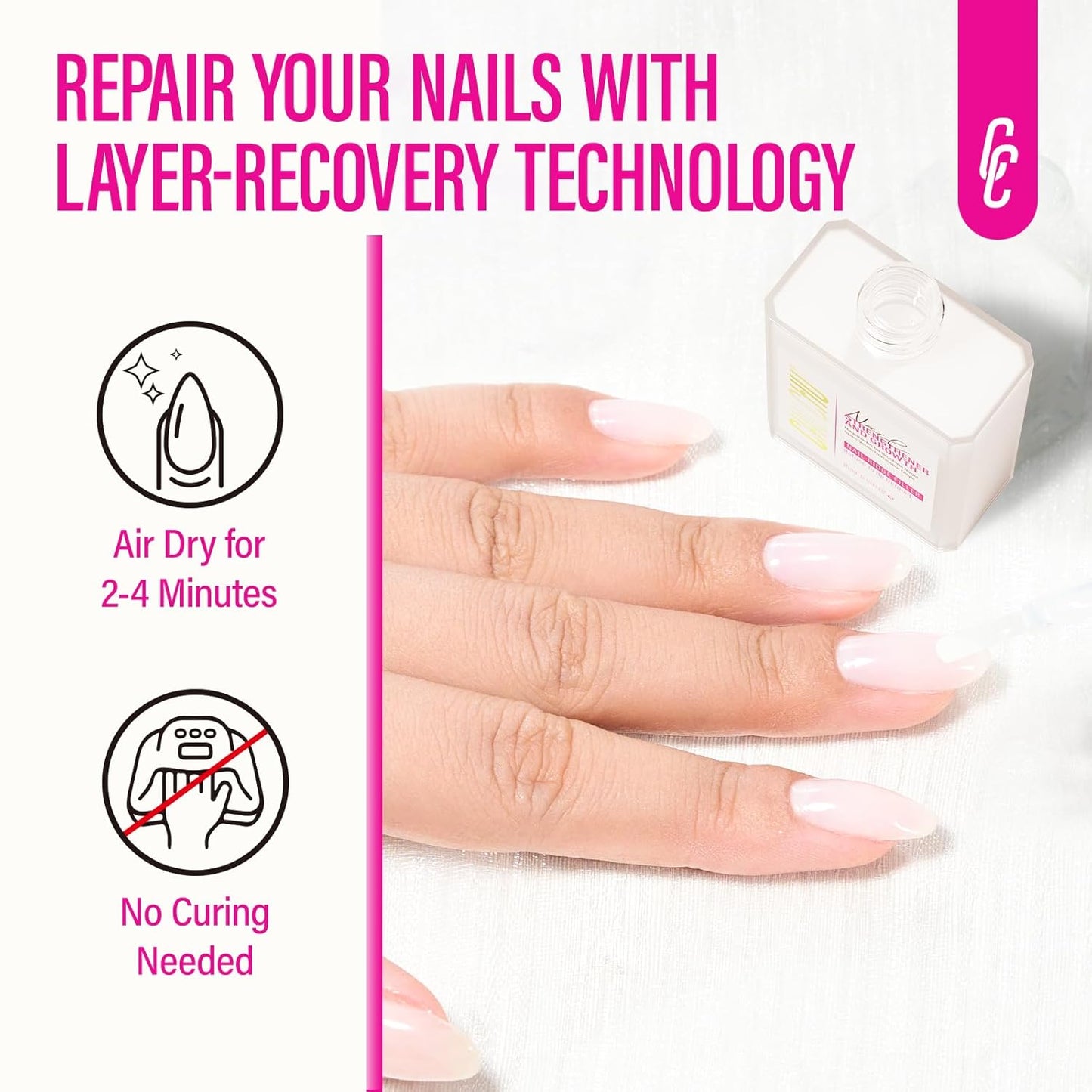 CHUCHU Nail Repair for Women: 15ML Milky White Nail Strengthener Hardener Extra Strong and Growth - Protein Ridge Filler Polish for Beginners Home Salon Gift