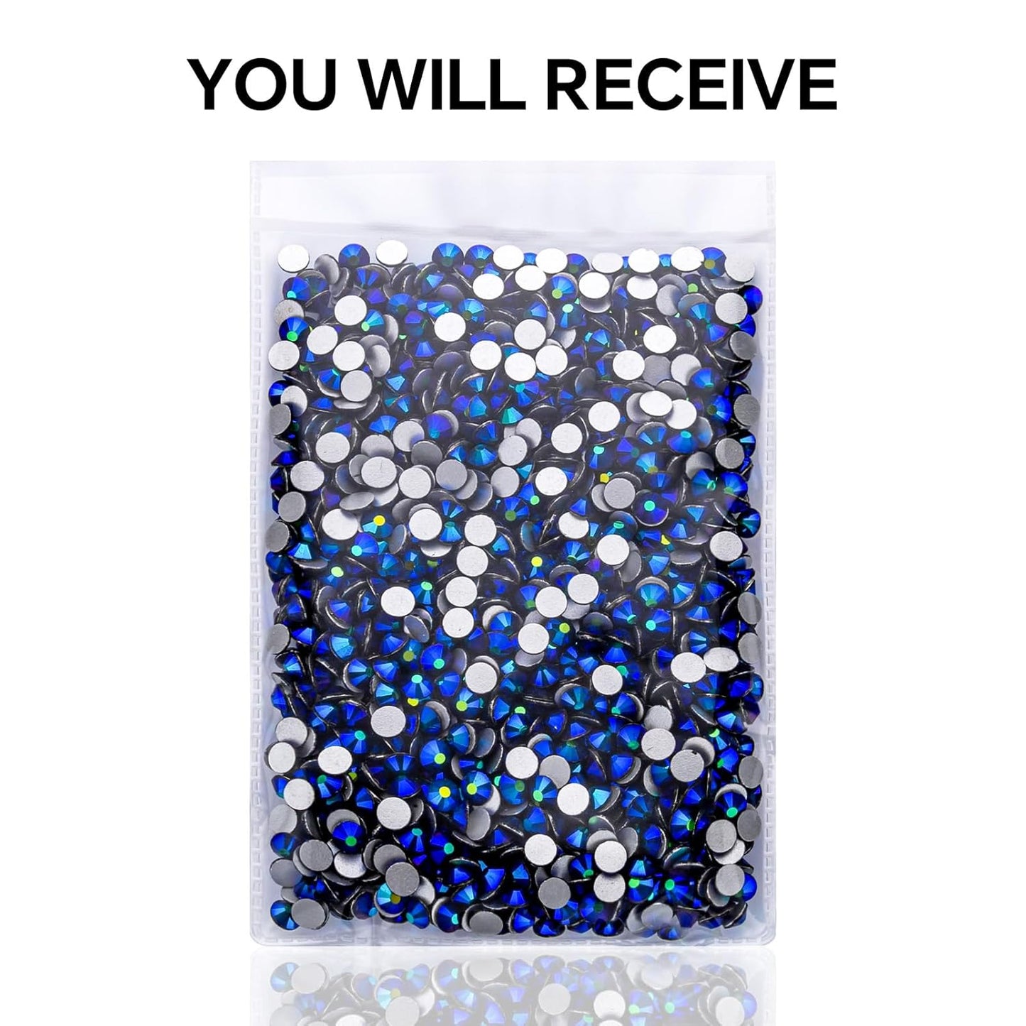 288Pcs Jet Ab Crystal Rhinestones,Glass Flatback Rhinestones Gemstones for Nail Face Makeup Art Crafts Clothes Decoration-(SS30,6.5mm,Jet Ab)