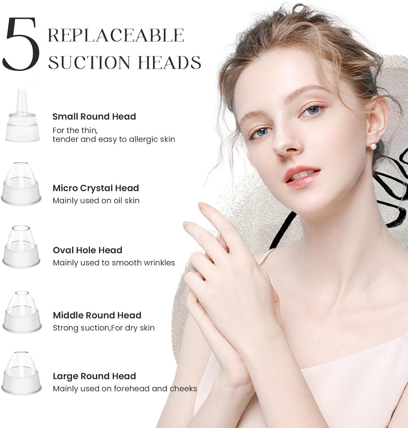 2025 Blackhead Remover Pore Vacuum,Facial Pore Cleaner-5 Suction Power,5 Probes,USB Rechargeable Blackhead Vacuum Kit Electric Acne Extractor Tool for Adult