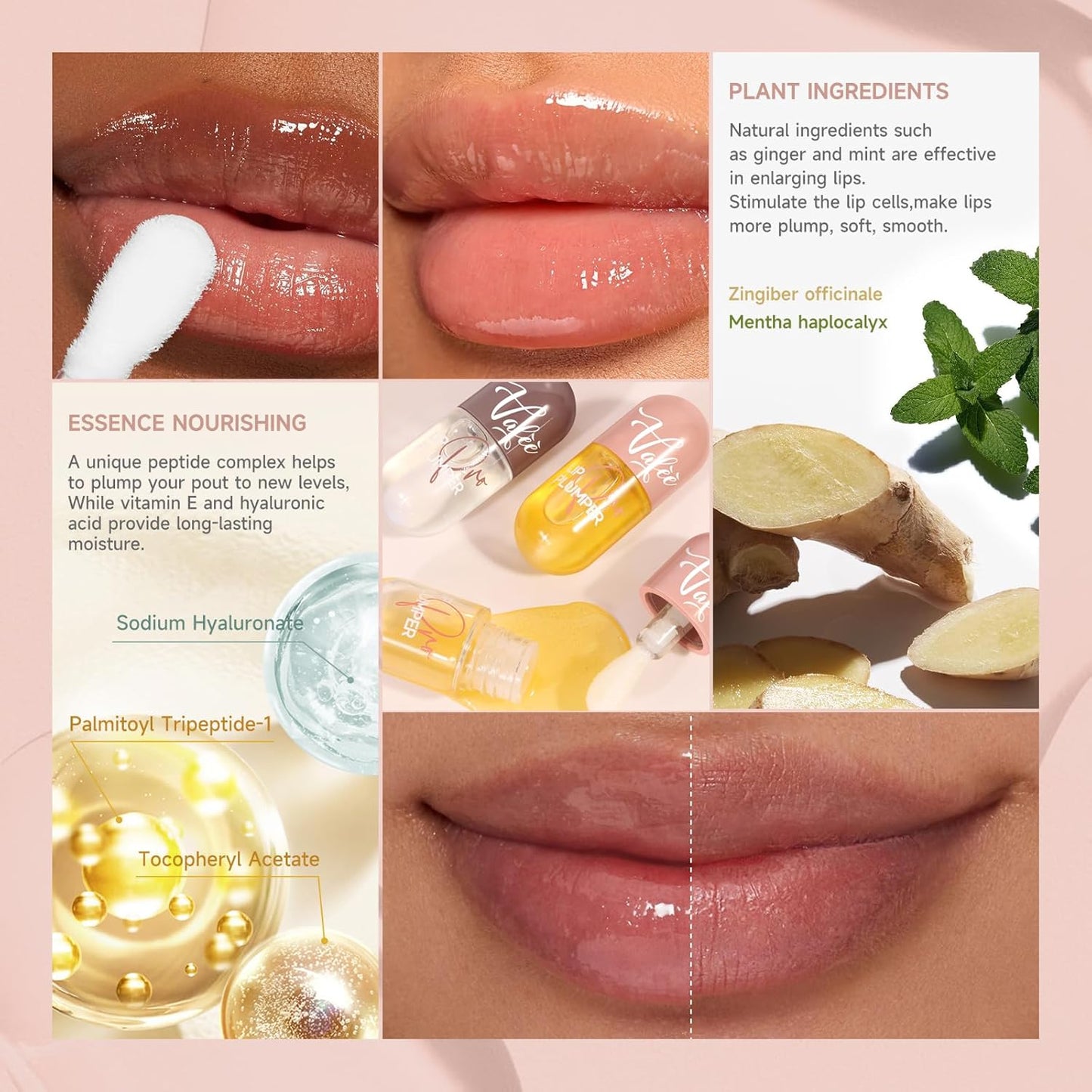 Lip Plumper by Vafee, Natural Lip Plumper and Lip Care Serum, Lip Enhancer for Fuller, Lip Mask, Beautiful Fuller, Hydrating & Reduce Fine Lines (A-02#PLUS Yellow) (A-02#PLUS Yellow)