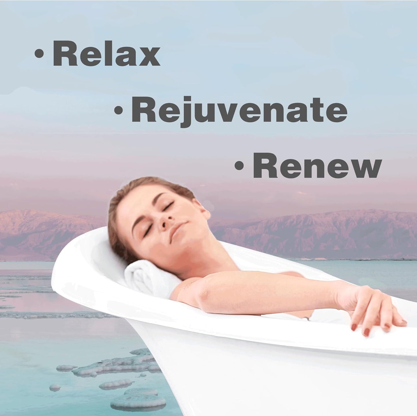 One With Nature 100% Pure Dead Sea Salt for Bath Fragrance Free, 2.5oz 6Pack. High in 21 Essential Minerals, Such as Magnesium, Sulfur, Zinc, Potassium. Skin Nourishing and Therapeutic.