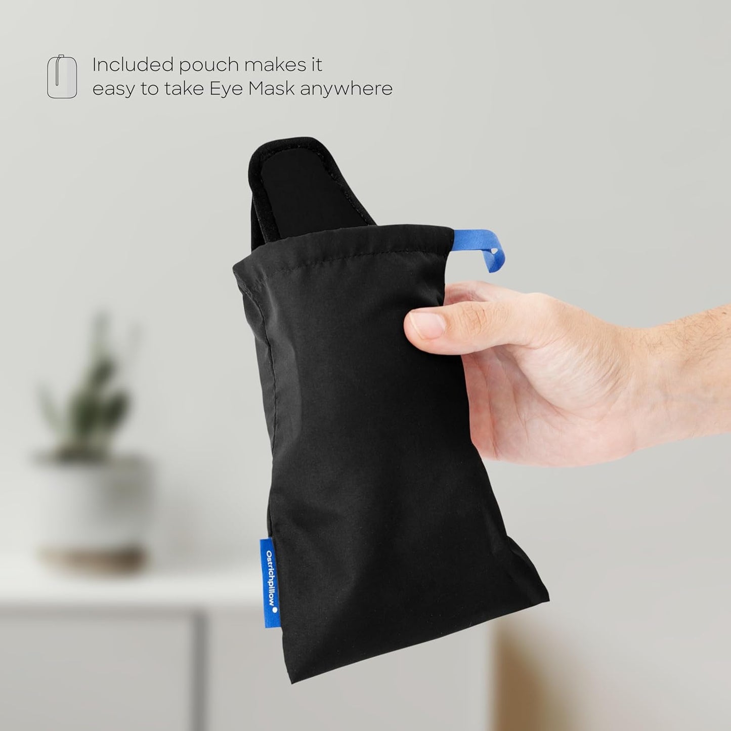 Ostrichpillow Eye Mask, Sleep Mask for Men Women 100% Blackout, No Pressure On Eyes, Soft & Breathable, Adjustable Fit, Travel Bag Included