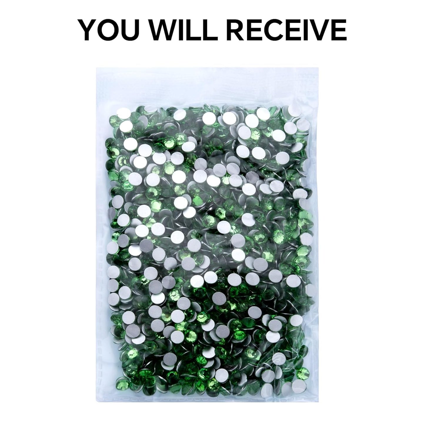 288Pcs Light Green Crystal Rhinestones,Glass Flatback Rhinestones Gemstones for Nail Face Makeup Art Crafts Clothes Decoration - (SS30,6.5mm,Light Green)